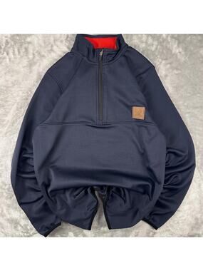 Vortex the force of optics Half zip brown leather logo hunting casaul pullover m